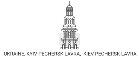Téléchargez les illustrations : Ukraine, Kiev, Kyivpechersk Lavra Voyage illustration vectorielle ligne historique - en licence libre de droit