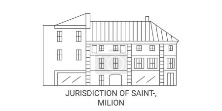 Illustration for France, Jurisdiction Of Saintemilion travel landmark line vector illustration - Royalty Free Image
