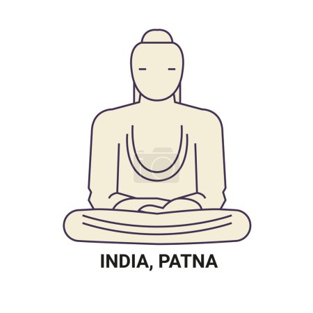 Ilustración de India, Patna viaje hito línea vector ilustración - Imagen libre de derechos