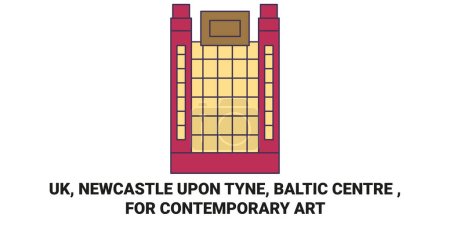 Illustration for England, Newcastle Upon Tyne, Baltic Centre , For Contemporary Art travel landmark line vector illustration - Royalty Free Image