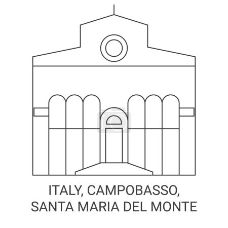 Ilustración de Italia, Campobasso, Santa Maria Del Monte recorrido hito línea vector ilustración - Imagen libre de derechos