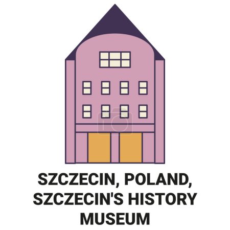 Illustration for Poland, Szczecin, Szczecins History Museum travel landmark line vector illustration - Royalty Free Image