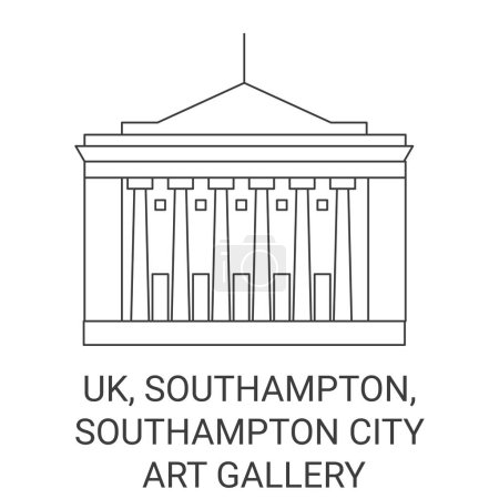 Illustration for England, Southampton, Southampton City Art Gallery travel landmark line vector illustration - Royalty Free Image