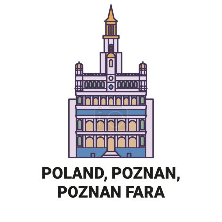 Ilustración de Polonia, Poznan, Poznan Fara recorrido hito línea vector ilustración - Imagen libre de derechos