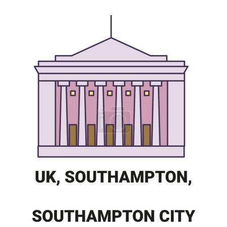 Illustration for England, Southampton, Southampton City Art Gallery travel landmark line vector illustration - Royalty Free Image