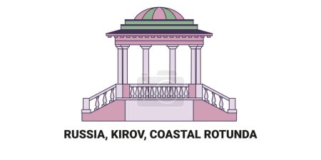 Illustration for Russia, Kirov, Coastal Rotunda, travel landmark line vector illustration - Royalty Free Image
