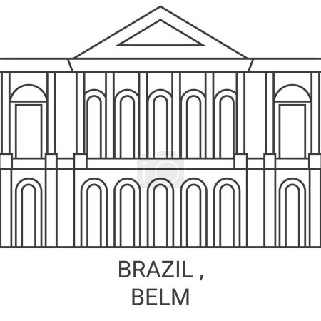 Ilustración de Brasil, Belm recorrido hito línea vector ilustración - Imagen libre de derechos
