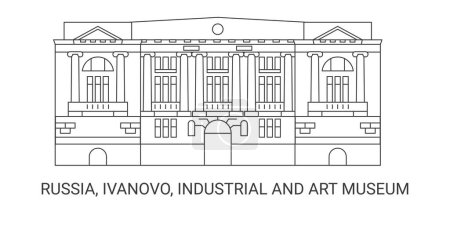 Illustration for Russia, Ivanovo, Industrial And Art Museum travel landmark line vector illustration - Royalty Free Image