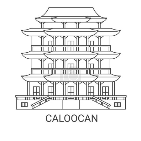 Illustration for Mexico, Caloocan travel landmark line vector illustration - Royalty Free Image