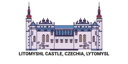 Téléchargez les illustrations : République tchèque, Lytomysl, Litomyshl Château Voyage illustration vectorielle ligne historique - en licence libre de droit