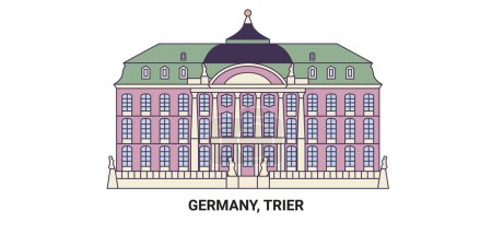 Ilustración de Alemania, Tréveris recorrido hito línea vector ilustración - Imagen libre de derechos