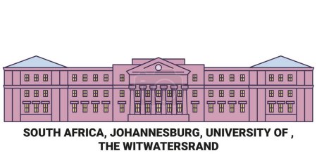 Téléchargez les illustrations : Afrique du Sud, Johannesburg, Université de, L'illustration vectorielle de ligne de voyage Witwatersrand - en licence libre de droit