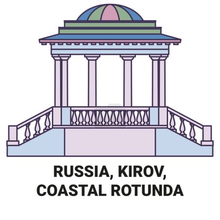 Ilustración de Rusia, Kirov, Rotonda costera recorrido hito línea vector ilustración - Imagen libre de derechos