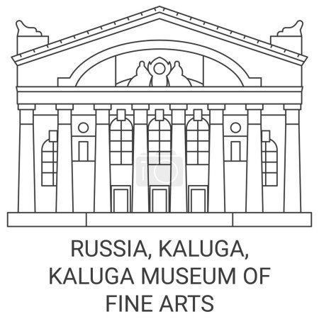 Illustration for Russia, Kaluga, Kaluga Museum Of Fine Arts travel landmark line vector illustration - Royalty Free Image