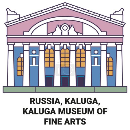 Ilustración de Rusia, Kaluga, Kaluga Museo de Bellas Artes viaje hito línea vector ilustración - Imagen libre de derechos