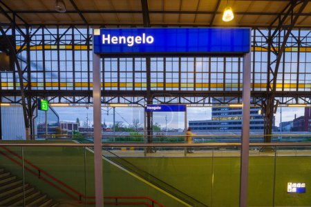 Photo for HENGELO, NETHERLANDS - MAY 2, 2023: Hengelo railway station exterior.  The station was opened on 18 october 1865 and it underwent a major renovation in 2010. - Royalty Free Image