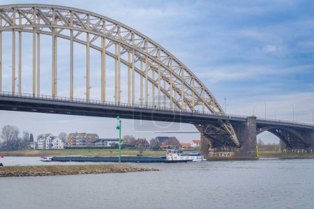 Arch bridge over the Waal river at Nijmegen, Netherlands