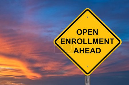 Photo for Open Enrollment Ahead Warning Sign - Royalty Free Image