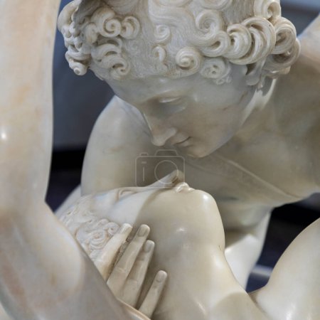 Photo for Statue of cupid and psyche kissing carved from marble believed by sculptor adamo tadolini - Royalty Free Image