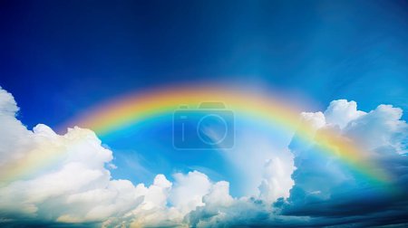 Fantastic Vivid Rainbow Sky view Beautiful sky and clouds with rainbow background.