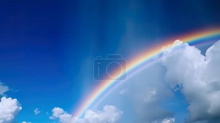 Photo for Fantastic Vivid Rainbow Sky view Beautiful sky and clouds with rainbow background. - Royalty Free Image