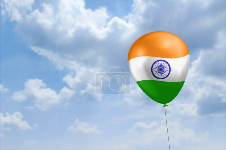 Téléchargez les photos : Creative concept of Indian tricolor flag created on balloon. Republic day of India. Independence day of India. - en image libre de droit