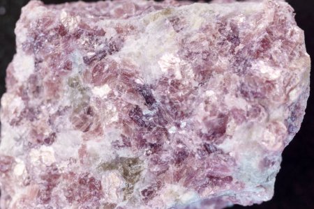 Foto de Lepidolita macro piedra, siendo una fuente secundaria de litio, utilizado en baterías - Imagen libre de derechos