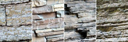 Téléchargez les photos : Texture d'un mur de pierre. Vieux fond de texture de mur de pierre. Fond texturé, collage - en image libre de droit