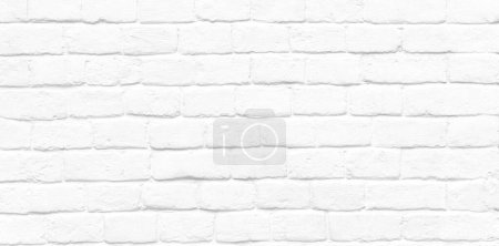 Photo for Long picture with white round stone bricks, old vintage brick wall as texture or background - Royalty Free Image