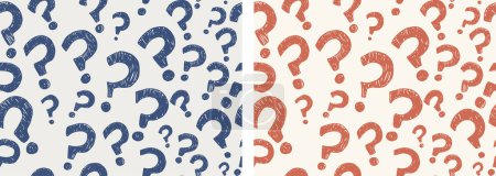 Random sign question marks seamless pattern background. Backdrop interrogation doodle style.Questionnaire wallpaper.Concept of choice or problem or question or doubt or interrogation. Faq