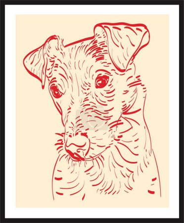 Vector illustration of a sketch of a Fox terrier dog. 