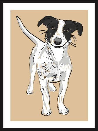 Vector illustration of a sketch of a dog. 