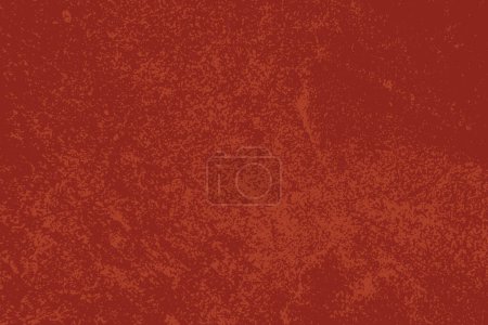 Red Distress urban used texture. Grunge rough dirty background. Brushed black paint cover. Aged grainy messy template. Renovate wall scratched backdrop. Empty aging design element. EPS10 vector.