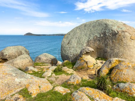 Landscape views of Granite Island in Victor Harbor on the Fleurieu Peninsula, South Australia