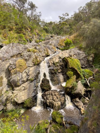 Cascada Hindmarsh Falls en el valle Hindmarsh en la península de Fleurieu, Australia Meridional