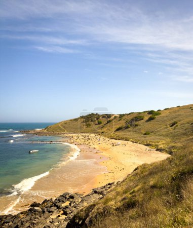 Vista de la costa de Kings Beach en Victor Harbor en la península de Fleurieu, Australia Meridional