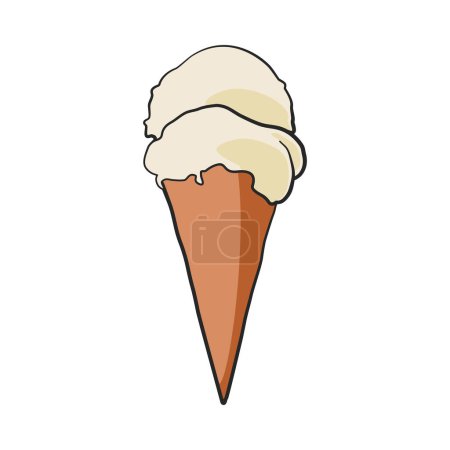Téléchargez les illustrations : Ice cream or gelati in waffle cone illustration - en licence libre de droit