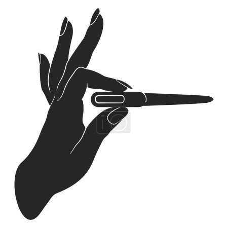 Ilustración de Nail technician hand holding nail file for manicure concept in vector - Imagen libre de derechos