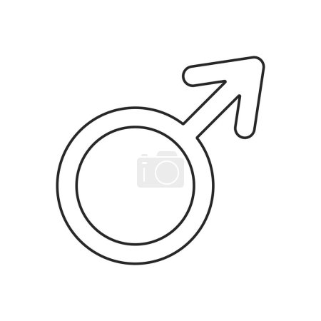 Ilustración de Male symbol in outline vector icon - Imagen libre de derechos