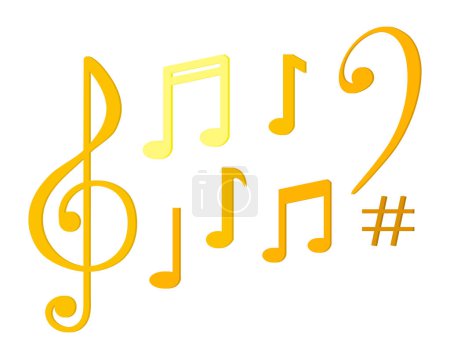 Illustration for Music notes collection in vector style - Royalty Free Image