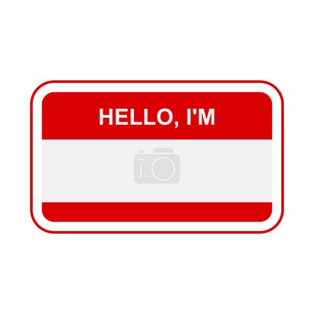 Illustration for Name badge graphic of hello i am in vector - Royalty Free Image