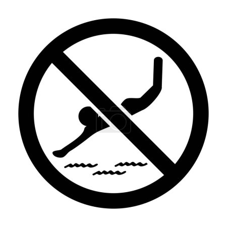 Téléchargez les illustrations : Pas de signe de plongée ou de natation dans le vecteur - en licence libre de droit