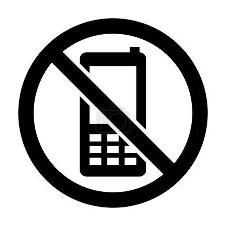 Illustration for No cell phones sign in vector - Royalty Free Image