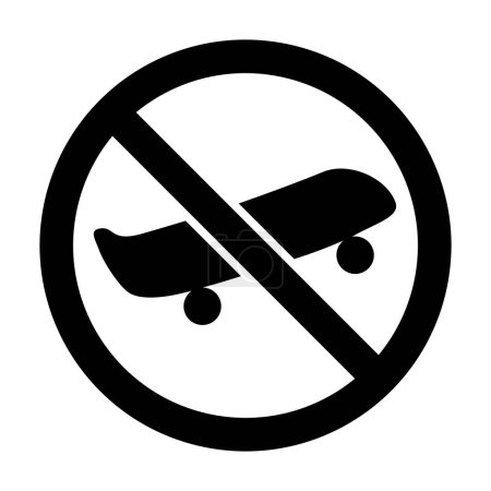 Illustration for No skateboards or skating sign in vector - Royalty Free Image