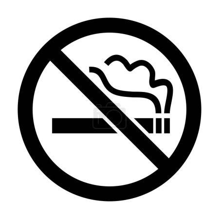 Ilustración de No fumar signo con el símbolo del cigarrillo en el vector - Imagen libre de derechos