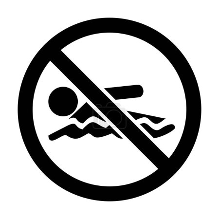 Illustration for No swimming sign symbol in vector - Royalty Free Image