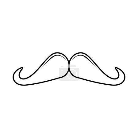 Téléchargez les illustrations : Graphisme de moustache classique de style Ringmaster dans le vecteur de style de dessin linéaire - en licence libre de droit