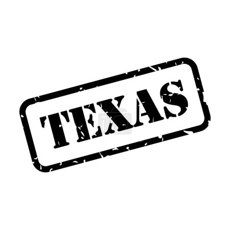 Ilustración de Cartel de Texas en vector estilo sello de goma texturizado - Imagen libre de derechos