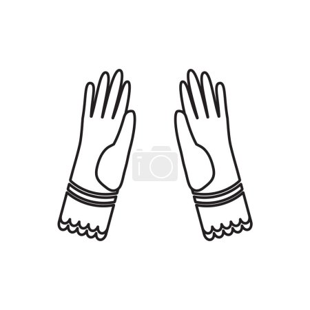 Illustration for Ladies dress gloves from the Victorian era in vector - Royalty Free Image