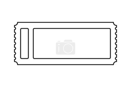 Téléchargez les photos : Billet d'entrée en icône vectorielle contour simple - en image libre de droit